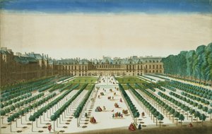 View and Perspective of the Palais Royal from the Garden Side, engraved by Antoine Aveline